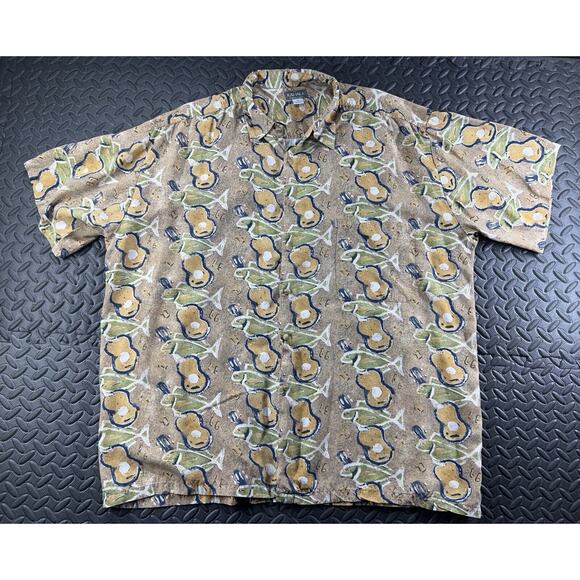 Kahala Shirt Adult Extra Large Beige Button Up Hawaiian Camp Casual Men's - Picture 1 of 12